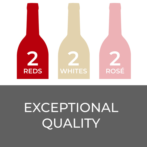 6-Bottle Wine Exceptional Quality Assorted | "One-Click" Assortment Boxes