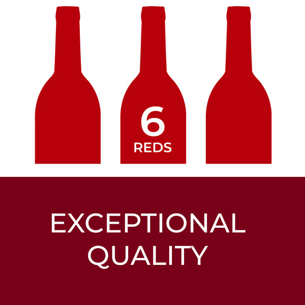 6-Bottle Wine Exceptional Quality All Reds | "One-Click" Assortment Boxes