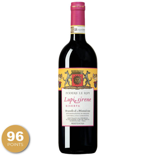 Podere le Ripi, Lupi e Sirene Riserva, Brunello di Montalcino DOCG, Tuscany, Italy, 2016