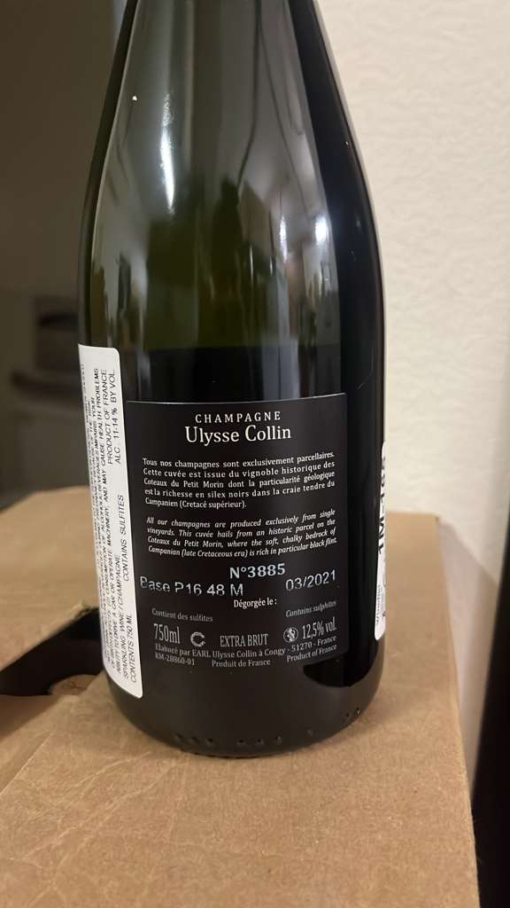 Ulysse Collin, 'Les Pierrieres', Blanc de Blancs, Extra Brut, 48 Mois, Champagne, France, NV